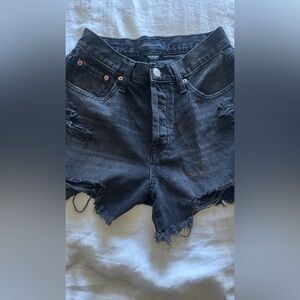Aeropostale Black Distressed Cutoff Jean Shorts sz 8